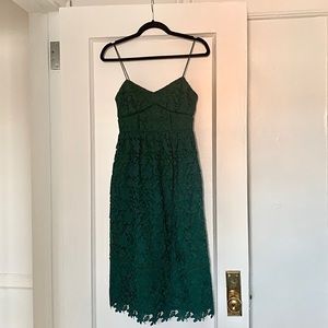 Club Monaco dark green eyelet dress 00